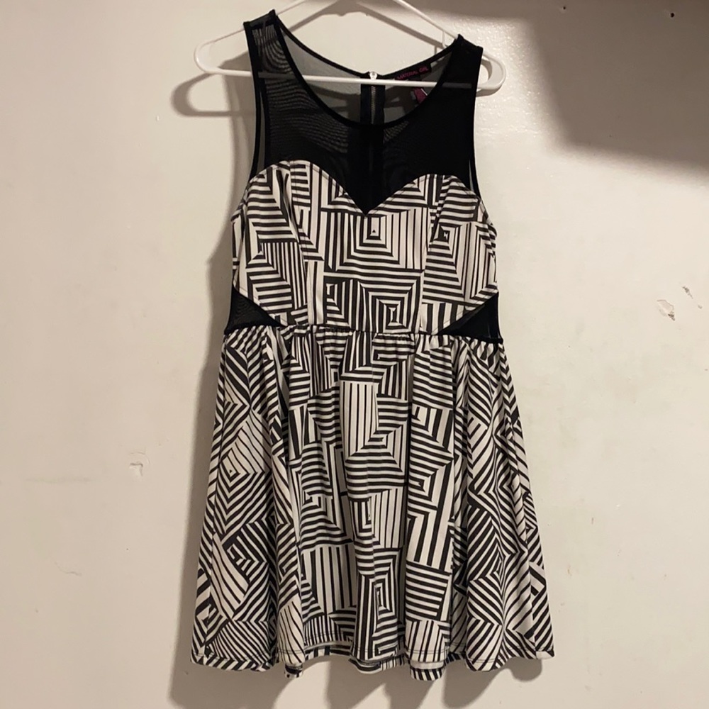 Black and white striped dress size XL